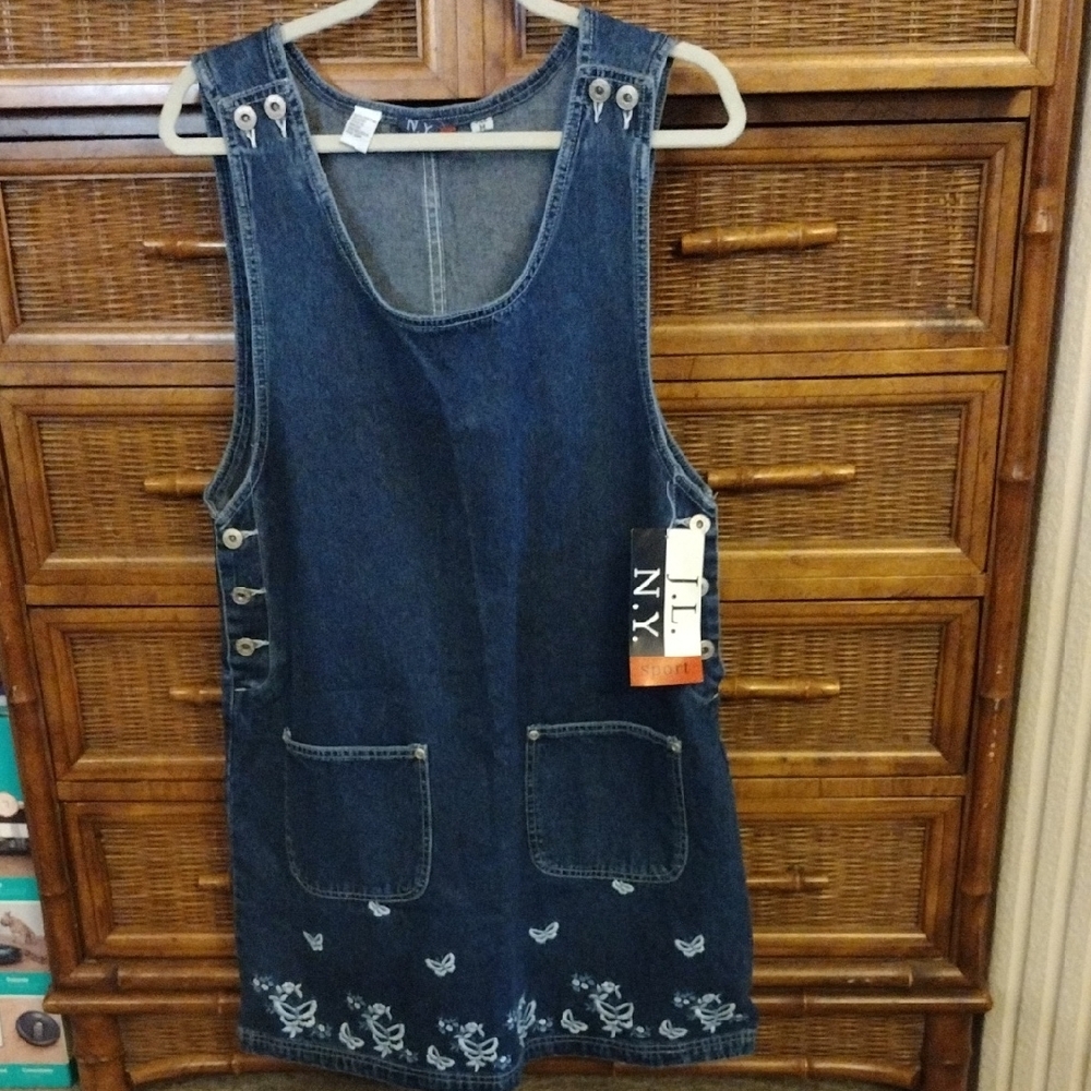 Denim Dress with Embroidered Details